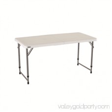 Lifetime 4' Fold-In-Half Adjustable Table, White Granite 554350152